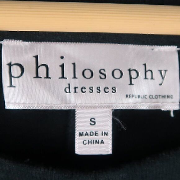 PHILOSOPHY BLACK LONG SLEEVE ROUND NECK MIDI KNIT SWEATER DRESS SIZE SMALL - Picture 2 of 9